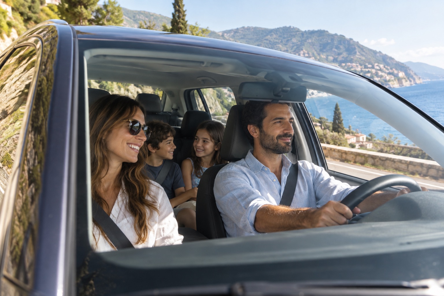 Car Rental 2 A family enjoying a road trip along the Lebanese coast